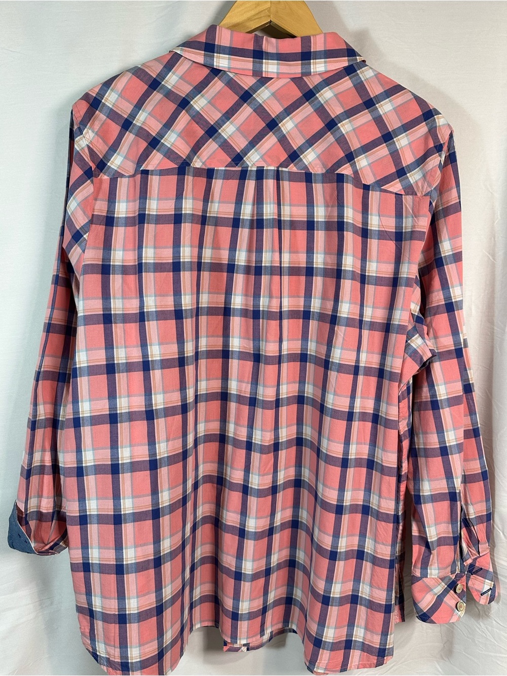 Talbots Pink and Blue Plaid Button-Down Shirt - Picture 7 of 10